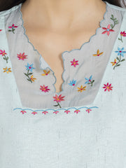 Pearl Aqua Embroidered Kurta from Shaye , Kurta for women