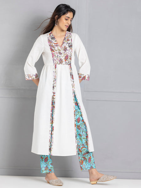 White Paisley Print Kurta from Shaye India , Kurta for women