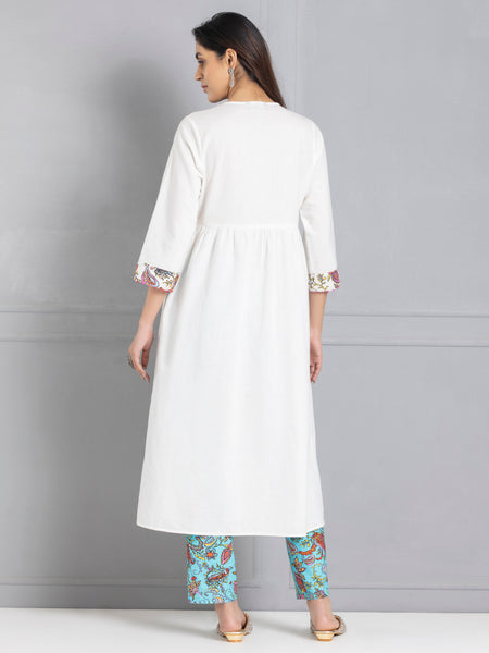 White Paisley Print Kurta from Shaye India , Kurta for women