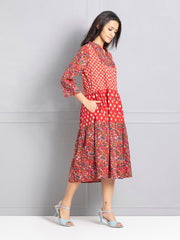Maroon Printed Ethnic Dress from Shaye , Dress for women