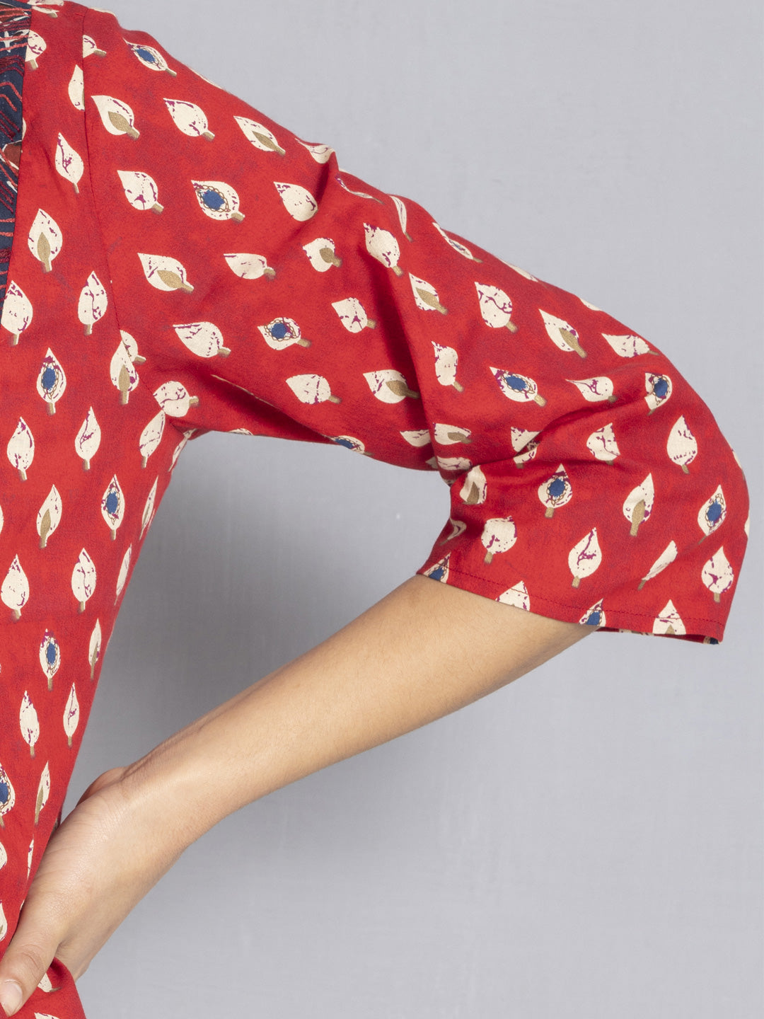 Maroon Printed & Embroidered Tasseled Kurta from Shaye India , Kurta for women