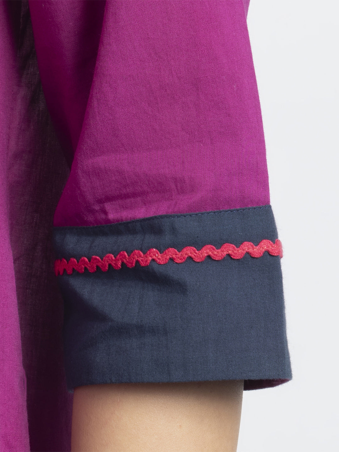 Orchid Embroidered Pin Tuck Gathered Kurta with Tassels from Shaye India , Kurta for women