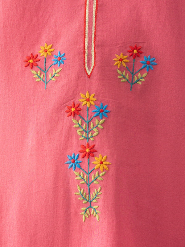 Coral Floral Embroidered Straight Kurta from Shaye India , Kurta for women