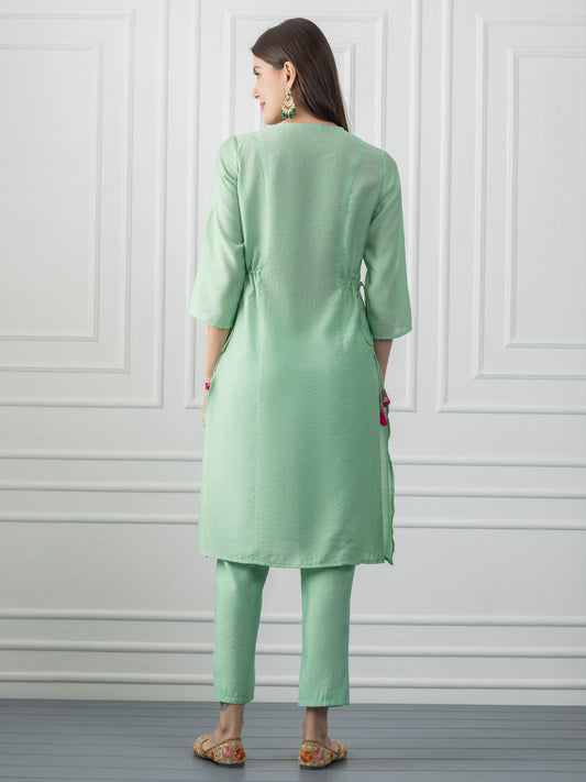 Mint Green Floral Kurta Set from Shaye India , Kurta Set for women