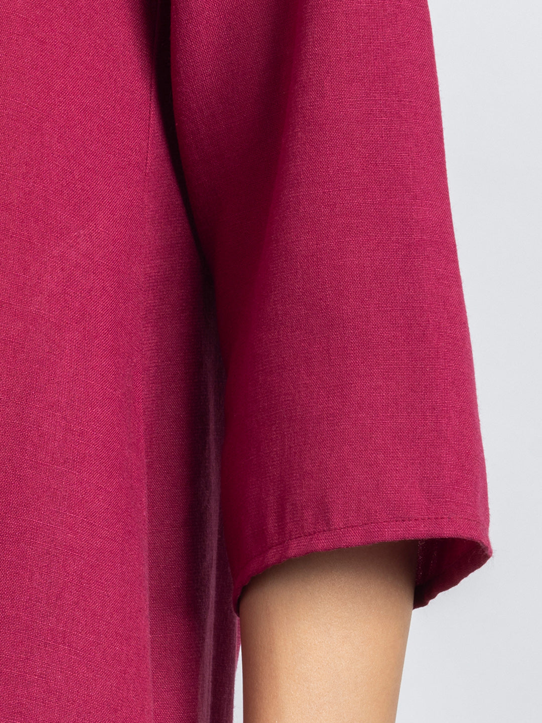 Raspberry Kantha Stitch Embellished Yoke Design Kurta from Shaye India , Kurta for women