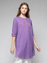 Purple Cotton High Low Kurta from Shaye India , Kurta for women