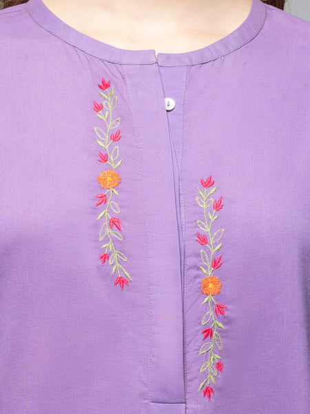 Purple Cotton High Low Kurta from Shaye India , Kurta for women