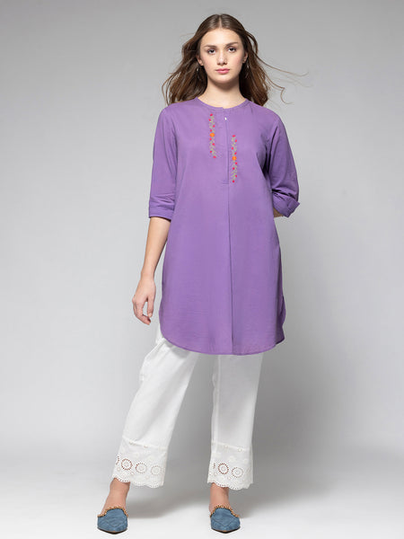 Purple Cotton High Low Kurta from Shaye India , Kurta for women