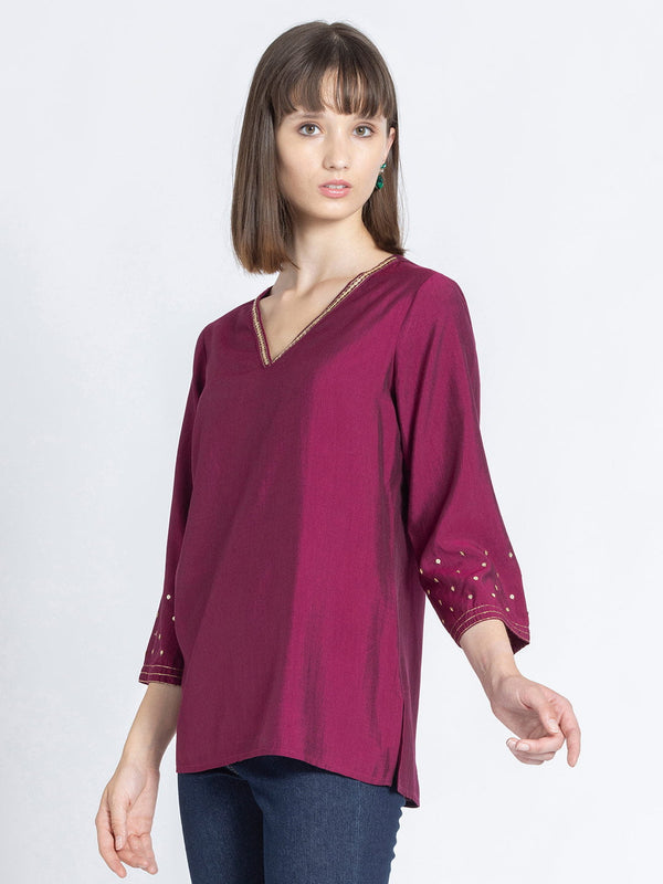 Rani Pink Sequin Work Kurti from Shaye India , Kurti for women