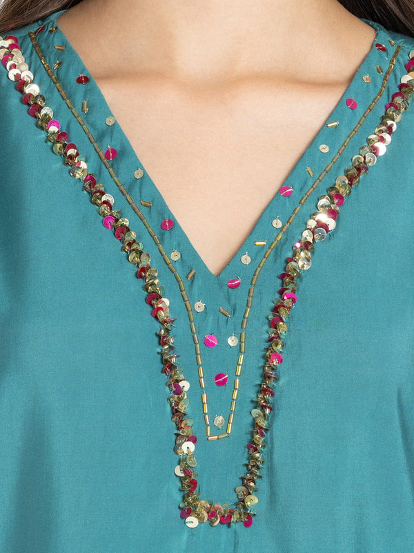 Green Sequin Work Kurti from Shaye India , Kurti for women