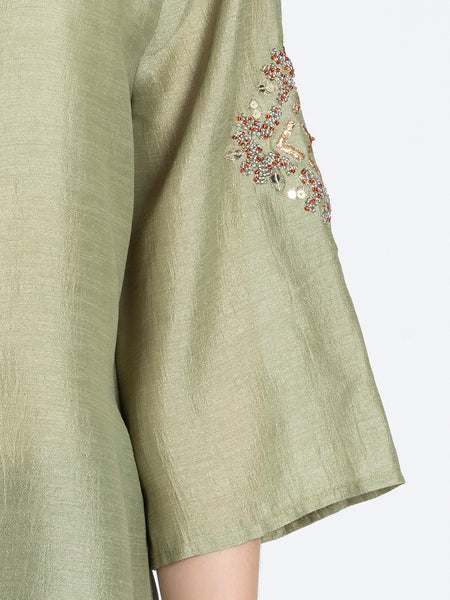 Green Sequin and Gold Embroidered Kurti from Shaye India , Kurti for women