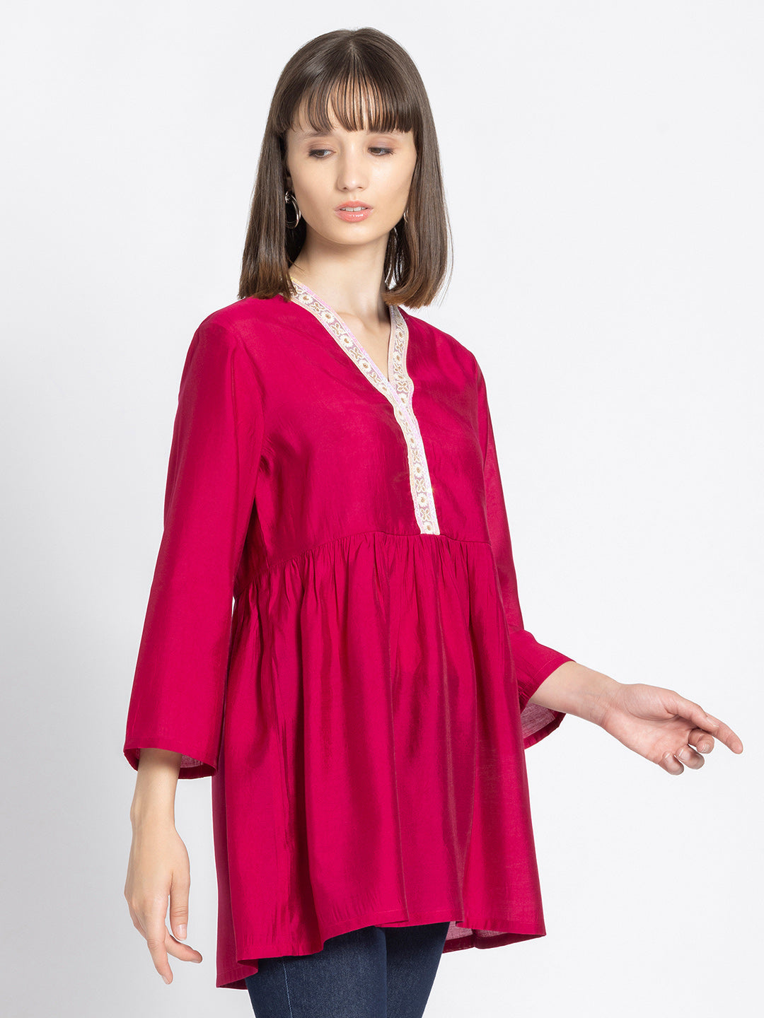 Pink Empire Waist Kurti from Shaye India , Kurti for women