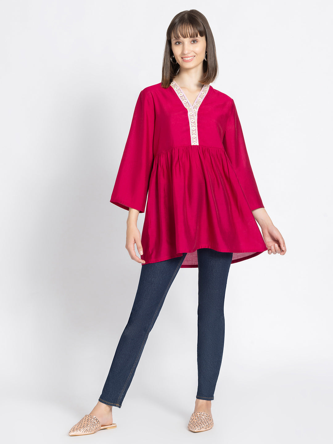 Pink Empire Waist Kurti from Shaye India , Kurti for women