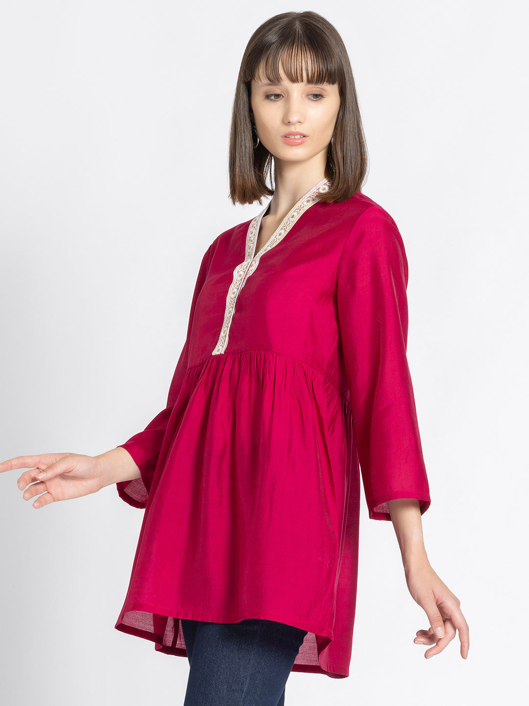 Pink Empire Waist Kurti from Shaye India , Kurti for women