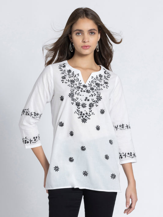 White Embroidered Kurti from Shaye India , Kurti for women