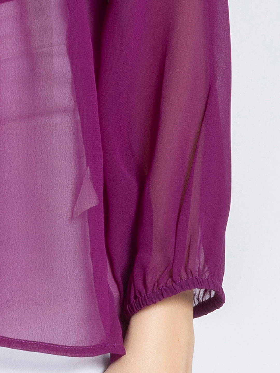 Purple Self Satin Stripe Gathered Kurti from Shaye India , Kurti for women