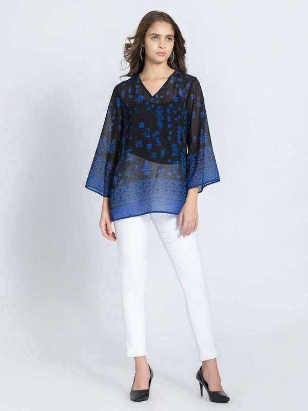 Black Aztec Print Kurti from Shaye India , kurti for women