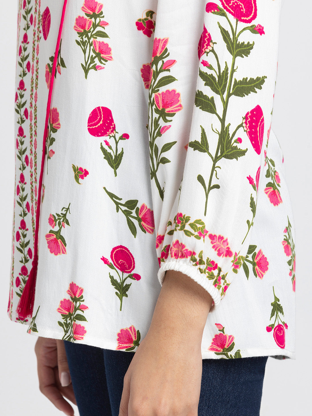 White Floral Tunic from Shaye India , Tunic for women