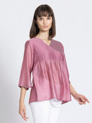 Mauve Pink Sequin Angrakha Kurti from Shaye India , Kurti for women