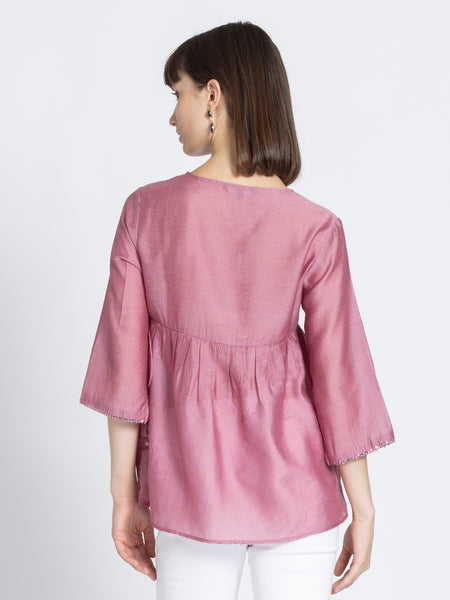 Mauve Pink Sequin Angrakha Kurti from Shaye India , Kurti for women