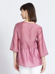 Mauve Pink Sequin Angrakha Kurti from Shaye India , Kurti for women