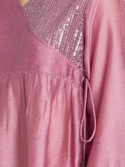 Mauve Pink Sequin Angrakha Kurti from Shaye India , Kurti for women