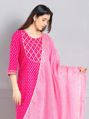 Pink Leheriya Tie-Dye Kota Doria Cotton Dupatta from Shaye India , Dupatta for women