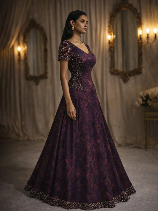 Bouquet Skirt and Cropped Top Set from Shaye India , Co-ord set for women