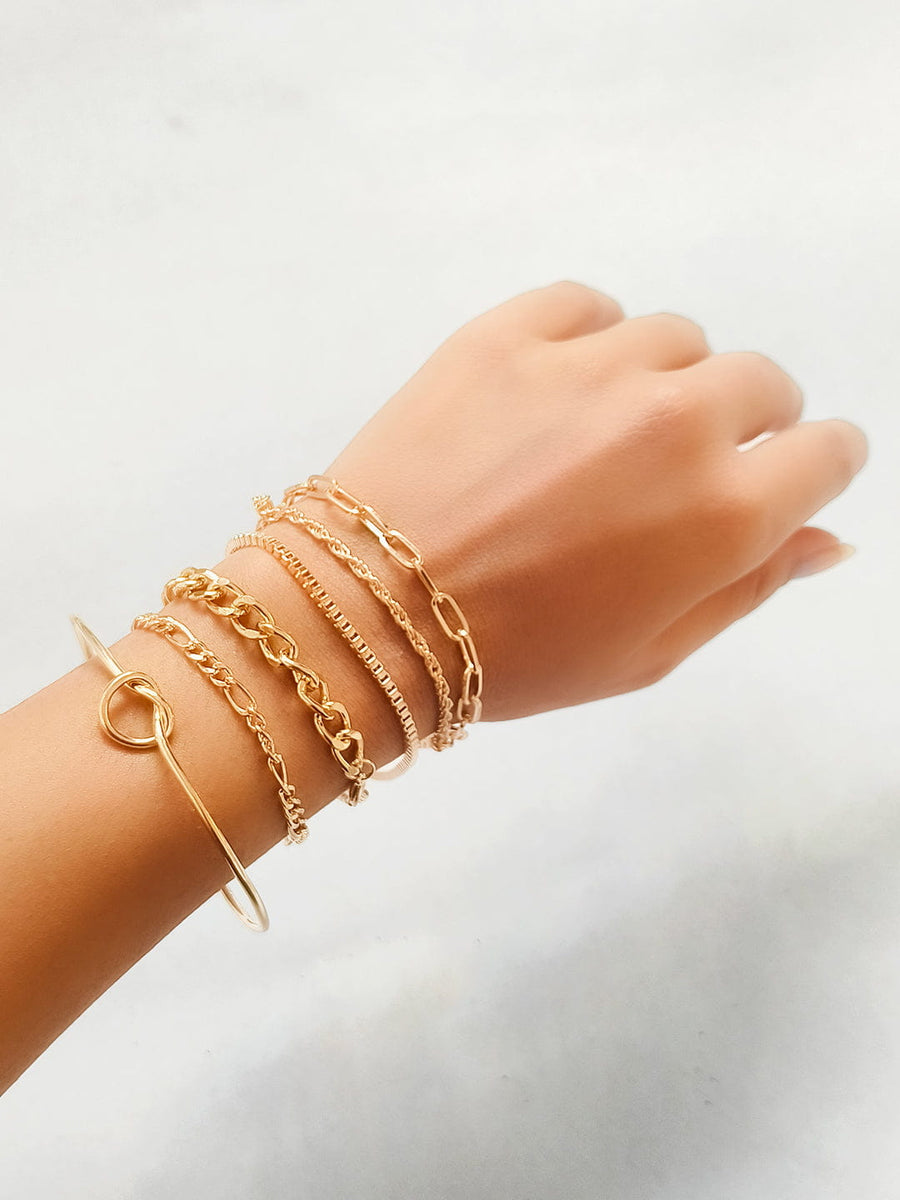 Luxe Radiance Gold Stack Bracelet Set from Shaye India , Jewellery for women
