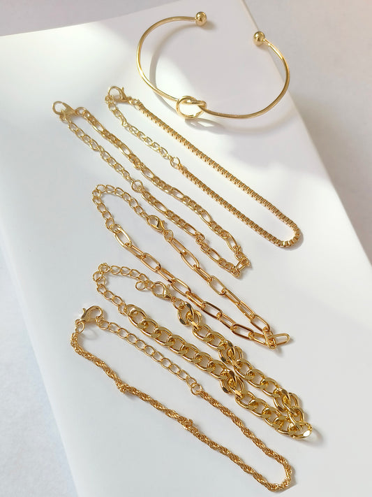 Luxe Radiance Gold Stack Bracelet Set from Shaye India , Jewellery for women