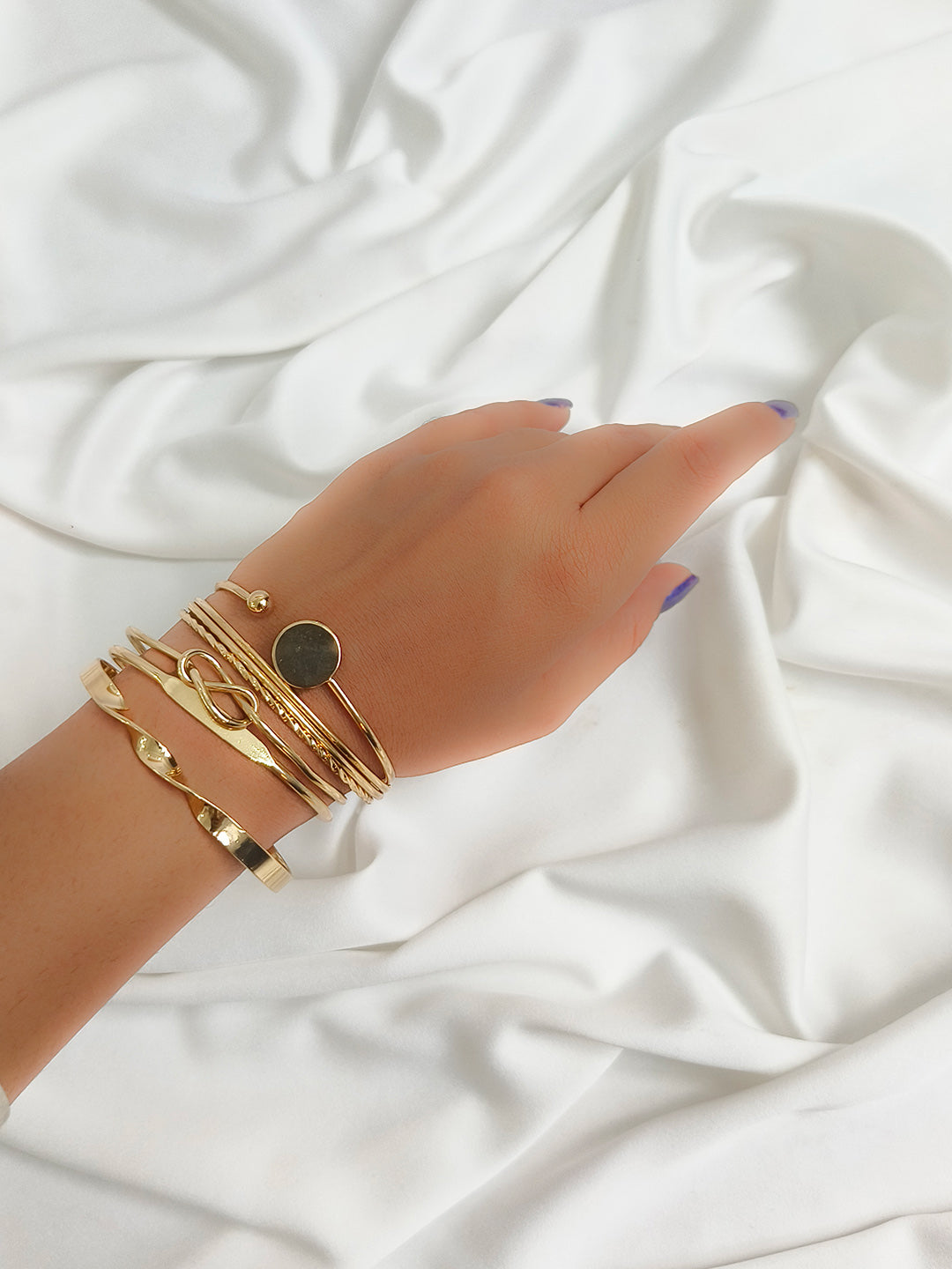 Aureva Layers Gold Plated Bracelet Set from Shaye India , Jewellery for women