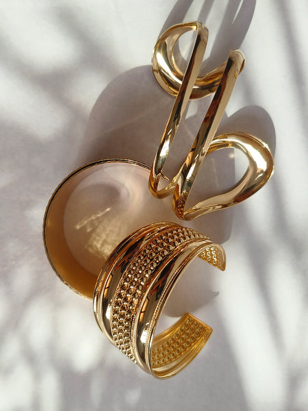 Eterna Glow Gold Cuff Bracelet Set from Shaye India , Jewellery for women