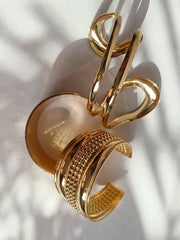 Eterna Glow Gold Cuff Bracelet Set from Shaye India , Jewellery for women