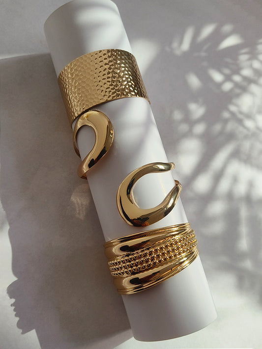 Eterna Glow Gold Cuff Bracelet Set from Shaye India , Jewellery for women