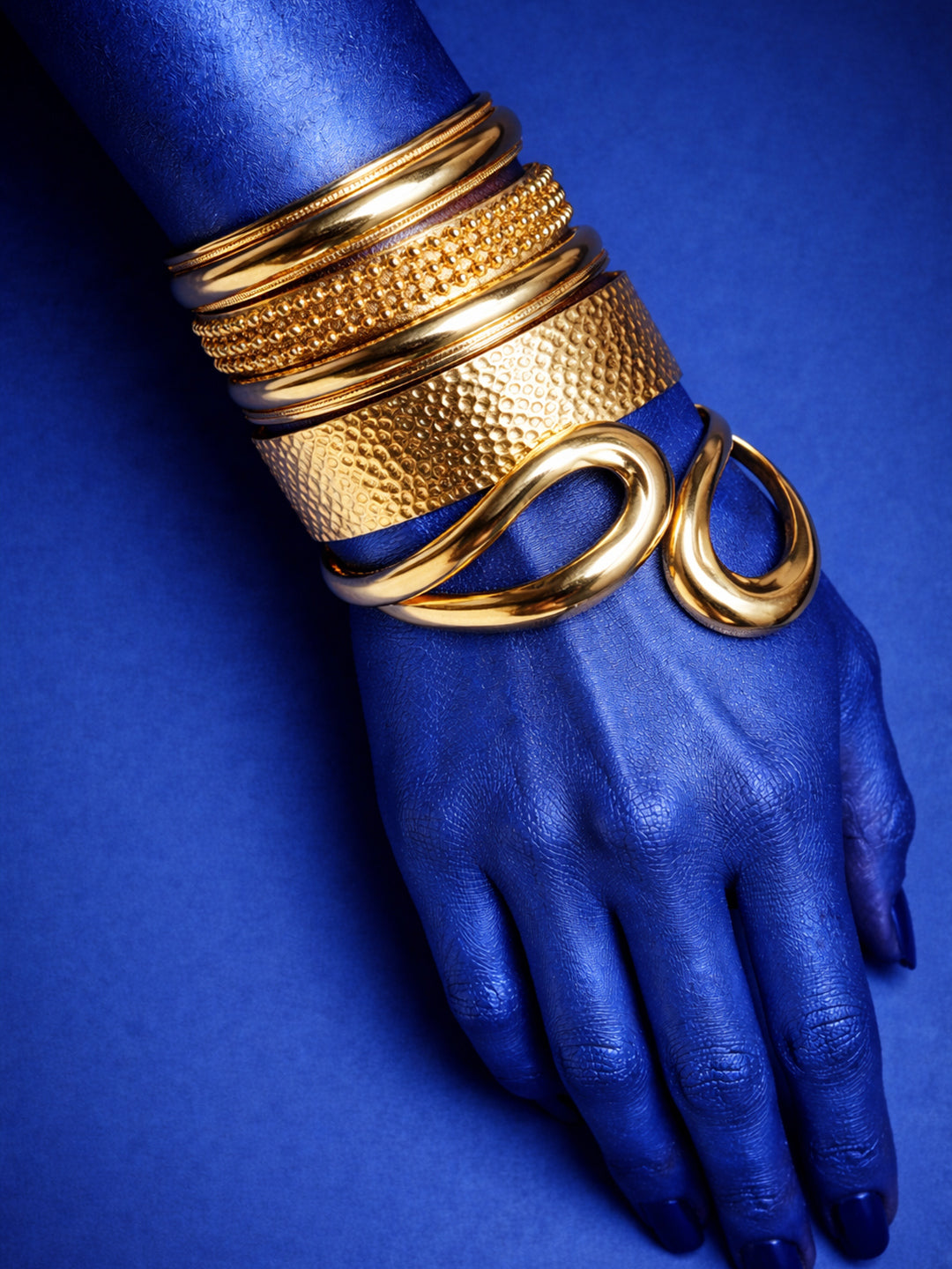 Eterna Glow Gold Cuff Bracelet Set from Shaye India , Jewellery for women