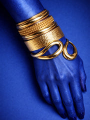 Eterna Glow Gold Cuff Bracelet Set from Shaye India , Jewellery for women