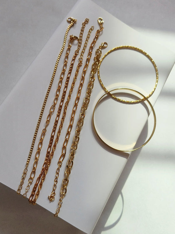 Golden Symphony Stack Bracelet Set from Shaye India , Jewellery for women
