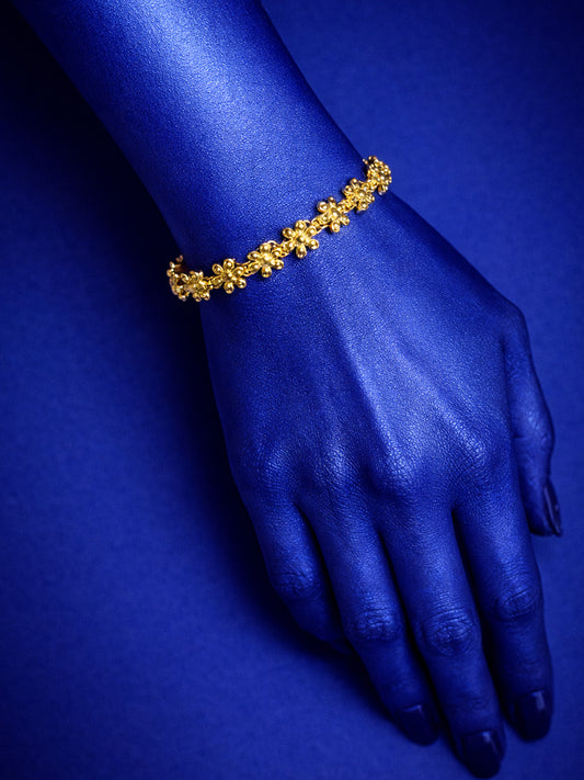 Golden Meadow Floral Cuff Gold Bracelet from Shaye India , Jewellery for women