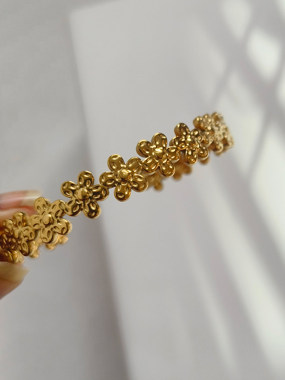 Golden Meadow Floral Cuff Gold Bracelet from Shaye India , Jewellery for women