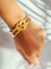 Golden Heart Cuff Bracelet from Shaye India , Jewellery for women