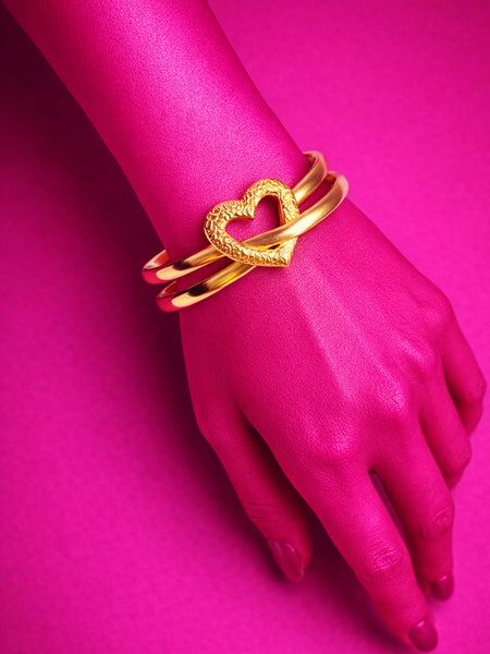 Golden Heart Cuff Bracelet from Shaye India , Jewellery for women