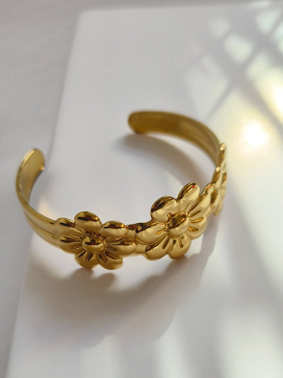 Flora Glow Floral Gold Cuff Bracelet from Shaye India , Bracelet for women
