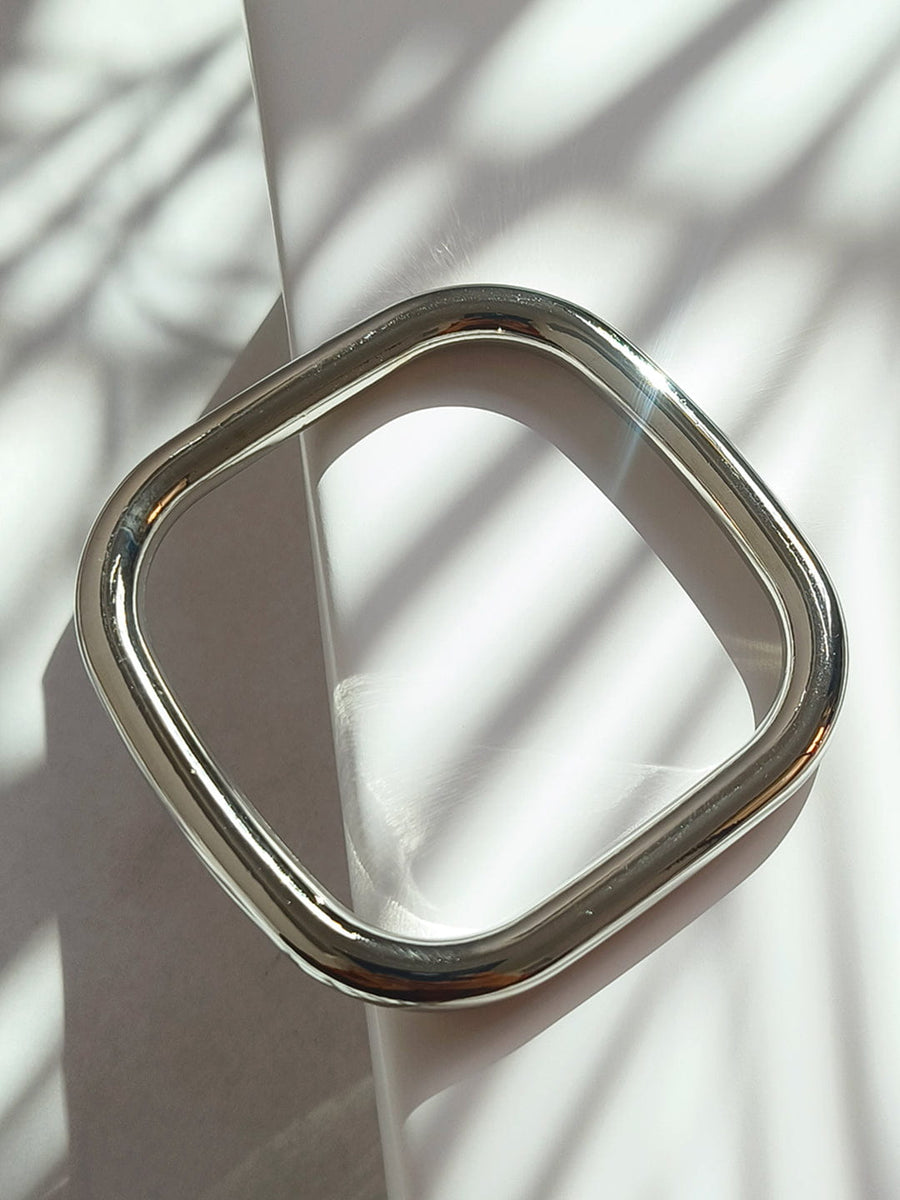 Silver Geo Frame Square Cuff Bracelet from Shaye India , Jewellery for women