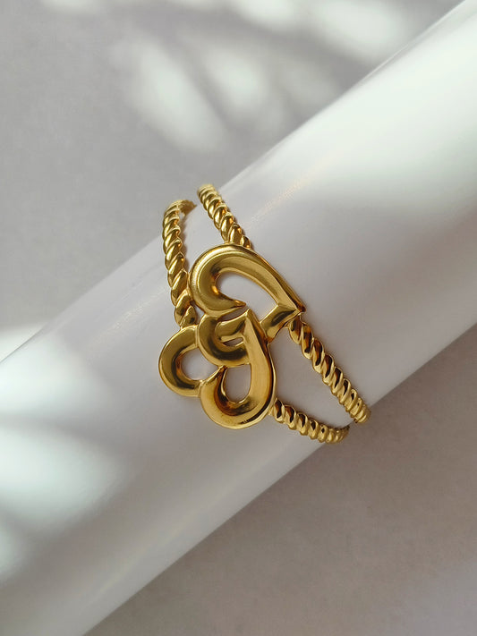 Twin Love Gold Cuff Bracelet from Shaye India , Jewellery for women