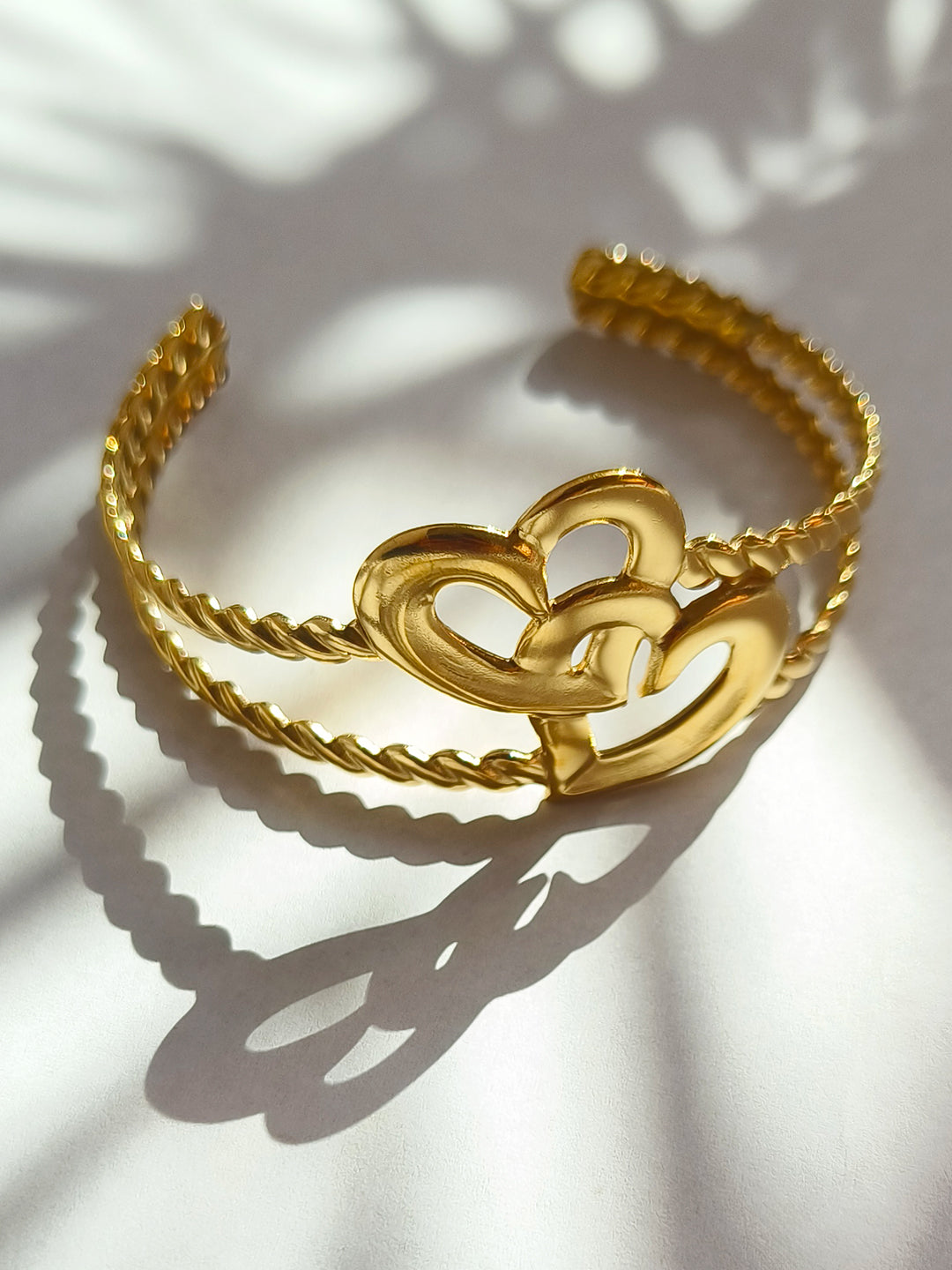 Twin Love Gold Cuff Bracelet from Shaye India , Jewellery for women