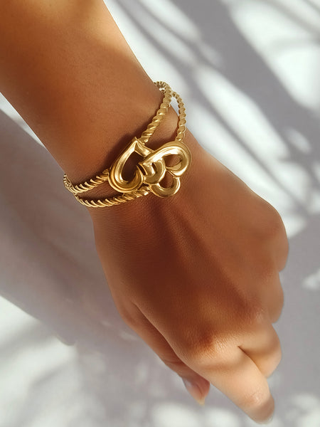 Twin Love Gold Cuff Bracelet from Shaye India , Jewellery for women