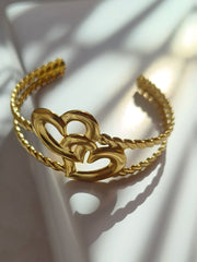 Twin Love Gold Cuff Bracelet from Shaye India , Jewellery for women