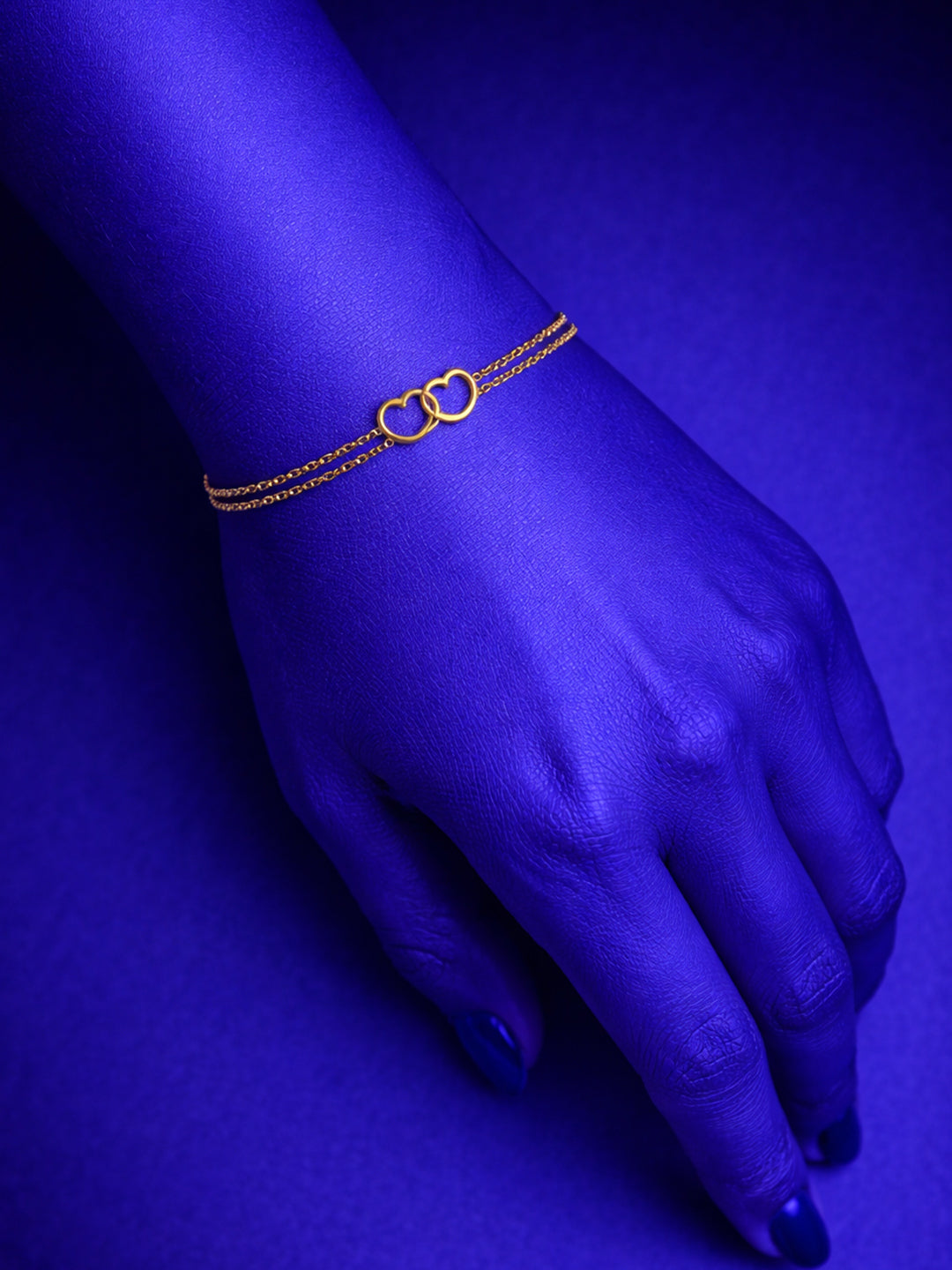 Twin Heart Dainty Gold Bracelet from Shaye India , Jewellery for women