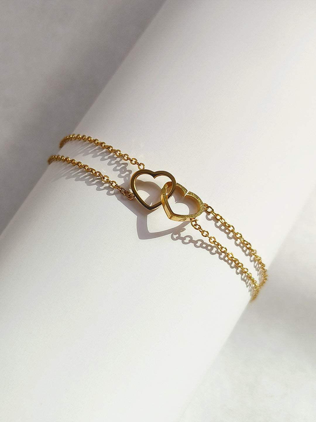 Twin Heart Dainty Gold Bracelet from Shaye India , Jewellery for women
