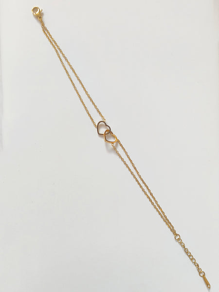 Twin Heart Dainty Gold Bracelet from Shaye India , Jewellery for women